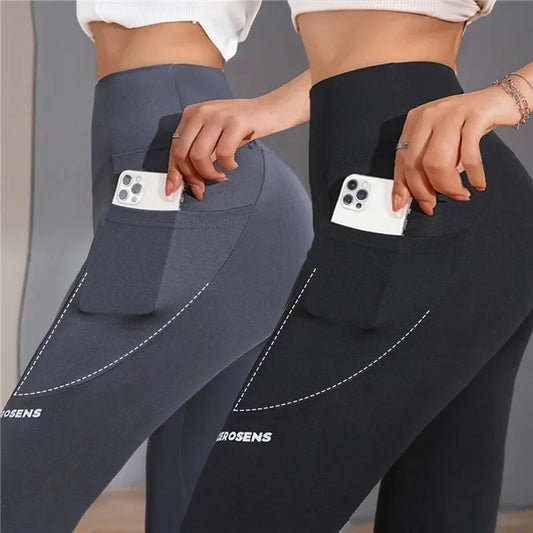 Women's Seamless Leggings with Pocket, designed for softness and comfort during workouts