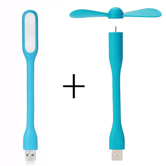 Portable Creative USB Fan Flexible Portable Mini Fan and USB LED Light Lamp