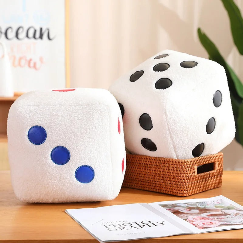 35cm Large Dice Plush Throw Pillow Family Sitting Game Props